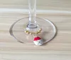 Hot Festive New Year Christmas Wine Glass Decoration Charms Party Cup ring Table Decorations Xmas Pendants Metal Ring Decor Festive Party KD1