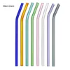 18cm*8mm Reusable Glass Drinking Straws Eco-Friendly Dinking Straws Bent Straight Milk Cocktail Straw