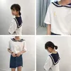 2017 frauen Punk Harajuku Ulzzang Im Namen Des Mondes Zu Zerstören Ihre Bestickte Revers Sailor Kragen T-Shirt Weibliche Kawaii