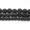 4 6 8 10 12 mm 검은 색 화산 석재 합성 용암 석재 둥근 구슬 보석을 위해 염색 된 DIY 브레이슬릿 넥 클레이스 276L