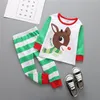27 цветов, рождественские пижамы с длинными рукавами для мальчиков и девочек, детская одежда с рисунком Carrton, повседневная одежда, детский новый модный комплект The Little Ba9309476
