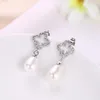 Boucles d'oreilles de mariage Brides Demoud Bridesmaid Boucles d'oreilles en perles réelles Real 18K Platinum plaqué Amazon Vendre des oreilles charmes nickle 9049189