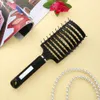 Cheveux lisses brosse à cheveux de porc pur femmes brosse à cheveux mouillés style professionnel en plastique Nylon grand peigne plié outil de coiffure 8973758