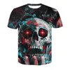 Erkek Tişörtler Erkekler / Kadınlar Sıradan T-Shirt 2021 Tasarım 3D Kafatası Baskı Top S-4XL1