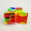 Square 4 in1 Non-stick Silicone Container Food Grade 25ML Rubber Jars Dab Tool Oil Holder Wax Container DHL