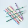 Reusable Plastic Straws Colorful Plastic Stripe Drinking Straws for Jar Cups Family or Party Use Drink Straw