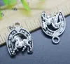 Wholesale 30pcs Horse Horseshoes Alloy Charms Pendant Retro Jewelry Making DIY Keychain Ancient Silver Pendant For Bracelet Earrings 23*18mm