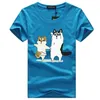 Homens Casual Verão camiseta Mens Animal Dos Desenhos Animados Impresso camisetas Homens Tripulação Pescoço de Manga Curta Top clothing