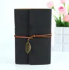 vintage leaves diary notepad Pu leather cover leaf decoration notebooks stationary spirial kraft paper notebook cute travel journal books