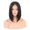 150% Korte Bob Pruik voor Vrouwen Braziliaanse Remy Haar Straight Lace Front Menselijk Haar Pruiken Zijde Bleekte Knopen Middelgroot Maat