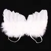 Newborn baby Angel Feather Wing with elastic Rhinestone headband Set Photography Props Baby Cosplay Costume BAW28