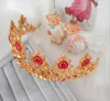 Joyería nupcial oro Princesa cumpleaños corona tiara vestido de novia accesorios