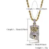 Nuovo rame placcato color oro ghiacciato collana con ciondolo viso di Gesù micro pavimenta pietra CZ gioielli Hip Hop Bling252s