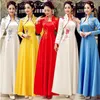 Tradycyjna chińska kobieta sukienki wiosna i jesień rocznika chiński qipao sukienki długie styl ulepszone Cheongsam Oriental Singer Stage Nosić