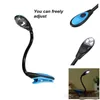 Mising Flexible portátil Mini Clip en la luz del libro luz de escritorio blanco brillante lámpara de lectura LED luz de viaje negro/azul/gris