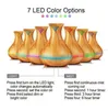 400 ml LED-aroma etherische olie diffuser luchtverfrisser ultrasone luchtbevochtiger conditioners met houtnerf 7 kleuren veranderende LED-verlichting voor thuiskantoor