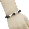 Nuovo arrivo 8MM Bracciali con ciondoli Lava Rock Bianco Turchese Pietra naturale Bracciale con perline da donna Bracciale per gioielli fatti a mano regolabili da uomo