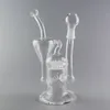 JM Flow Hookah Recycler Bong - 8 "PERC Glass Bubbler Water Pipe With Bowl