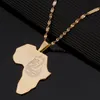 Edelstahl Afrika Löwe Herz Karte Halskette Gold Farbe Anhänger Kette Afrikanische Karte Geschenk für Männer Frauen äthiopischer Schmuck