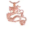 Rostfritt stål Rose Gold Dragon Memorial Smycken Hängsmycke Cremation för Ashes Holder Urn Halsband Urn Hänge