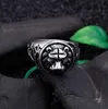 Punk rock anel de aço inoxidável 316 l cabeça de leão anéis de dedo dos homens antigos rodada moda homens de prata anéis de motociclista venda quente