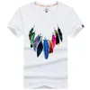 2018 heren zomer kleurrijke vogels veer gedrukt t-shirt cool tops hoge kwaliteit casual korte mouw Tee plus size 2XL 3XL 4XL 5XL