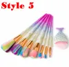 8 pçs / set seread pincéis de maquiagem conjunto maquiagem escova 3d diamante colorido espiral bling pincéis de fundo em pó blush kit de escova glitter