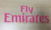 FLY EMIRATES stampa a caldo loghi sponsor anteriori adesivi rosa braccialetti da stampa distintivi da calcio bracciale stampato toppe impresse bianche da calcio