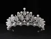 Barokowa Pearl Bridal Crowns Hairbands Silver Bridal Tiaras Opaski Kryształowe Ślub Diadem Królowa Korona Tiara Akcesoria do włosów