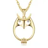 Collier loupe pour lire mode Collier pendentif hibou Plaqué rhodium avec cristal Collier loupe