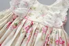 Baby Girls Floral Print Lace Ruffles Dresses 2018 New Summer Party Dress Candy Color Cotton Fashion Western Cute Children Dress Z11