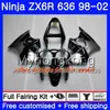 ZX-6R för Kawasaki ZX600 600cc ZX636 ZX6R 98 99 00 01 02 212HM.19 ZX-636 ZX 6R 636 6 R 1998 1999 2000 2001 2002 Fabriksblå Fairing