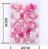 10pcslot 60x40cm Flower Wall Silk Rose Tracery Wall Encryption Floral Bakgrund Artificial Flowers Creative Wedding Stage 2043534