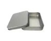 200 pcs/lot 88*60*18mm argent Rectangle boîte en étain métal thé bonbons USB boîte de rangement étui coffrets cadeaux