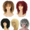 Kort hår syntetisk värmebeständig afro kinky lockig mode peruk för svarta kvinnor