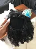 Sentetik saç at kuyruğu hairpieces klip kısa yüksek afro kinky kıvırcık İnsan saç siyah kadınlar için 95g İpli at kuyruğu saç uzatma