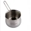 SUS304 Pentola per latte in acciaio inox, tazza, brocca per crema, brocca per cioccolatini, argento, 14 cm, 0,8 litri