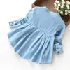 New Spring Fashion Kids Girls Demin Shirts Soft Fabric Long Sleeve Shirt Children Clothing78965684649506