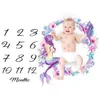 Nouveau-né bébé Milestone Couvertures Mode Licorne Sirène Fleur Wrap Couverture Photographie Décors Prop Couverture Bébé Quitter 43 Styles B11