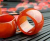 Prosperous jade industry natural red agate straight pull finger chalcedony ring fashion large ring men's