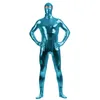 Ensnovo hommes Lycra Catsuit yeux ouverts Spandex brillant métallique Zentai Costume corps complet en Nylon personnalisé peau yeux ouverts Costume Body