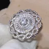 Anello di fede nuziale da donna con pietra preziosa fatta a mano con diamante bianco CZ di topazio bianco popolare in argento sterling 925 di promozione professionale all'ingrosso