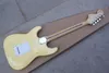 2015 Chinese Factory Custom 100 New ST cream color scalloped fingerboard big headstock Floyd rose tremolo electric guitar 930asd2632143