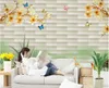 Personalizzata foto di qualsiasi dimensione 3D Sfondo muro Magnolia Farfalla moderna carta da parati per soggiorno