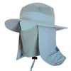 Outdoor Acs Unisexe Pêcheur Mesh Bucket Hat Men Wide Brim Round Camping Sun CHATS FEMMES RADI