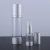 30ML Refillable Airless Lotion Pump Bottle With Silver Pump, Aluminum Over Cap vacuum cosmetic containers LX2267