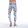 Winter Homen's Warm Long John Calças de Algodão Thermal Thermal Pôsteres Impressão Floral Homens Térmica Underwear Sexy Bolsa Homem Quente leggings cuecas