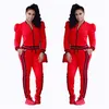 2018 outono womens plus size casual moda manga comprida de duas peças Jogger conjunto senhoras tracksuit suit suits