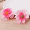 4,5 cm Konstgjorda tygplommon Blossom Peach Blossom Sakura Flower Heads DIY Tillbehör GA224