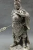 10 tête de Dragon en argent chinois, guerrier de fidélité GuanGong Guan Yu, Statue de dieu, artisanat en métal 310B